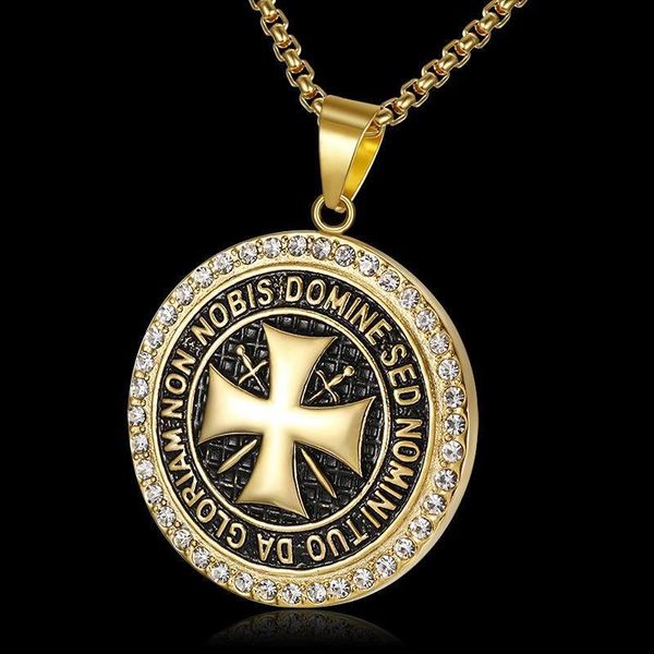 

men's necklace, punk personality titanium steel crusader knight pendant necklace, fashion jewelry accessories wholesale,bm625004, Silver