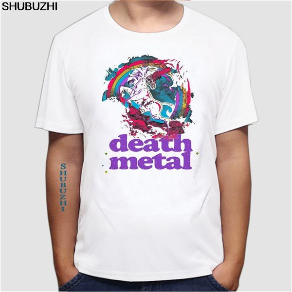 

funny tees death metal rocker t shirt unicorn death graphic t shirt fashion men t shirt clothing printed cotton