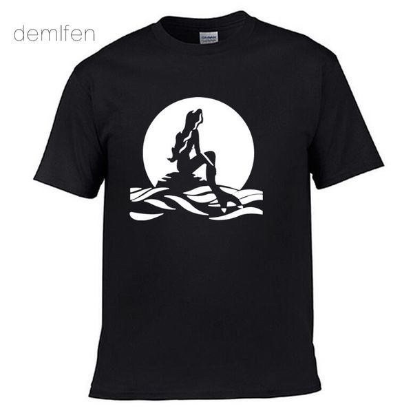 

little mermaid men o neck cotton t-shirt novelty funny t shirt tees hip hop