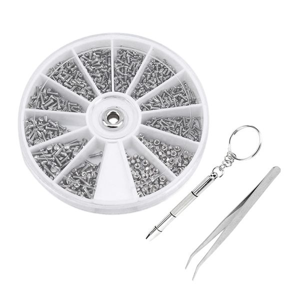 

1000pcs screw nut accessories screwdriver clock watches glasses repair tool kit, Silver