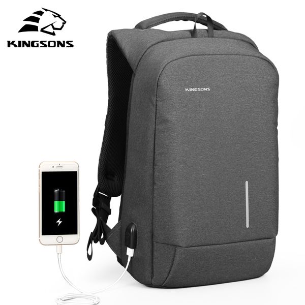 

kingsons men's backpack fashion multifunction usb charging men 13 15 inch lapbackpacks anti-theft bag for men 200918