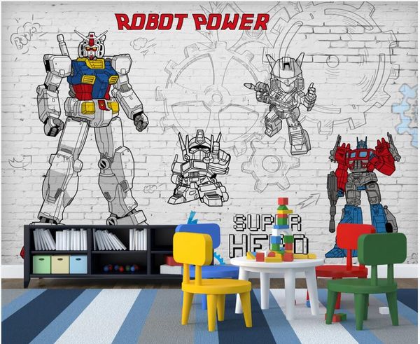 

3d p wallpaper custom mural super robot deforming brick wall home decor p wallpaper in the living room for walls in rolls