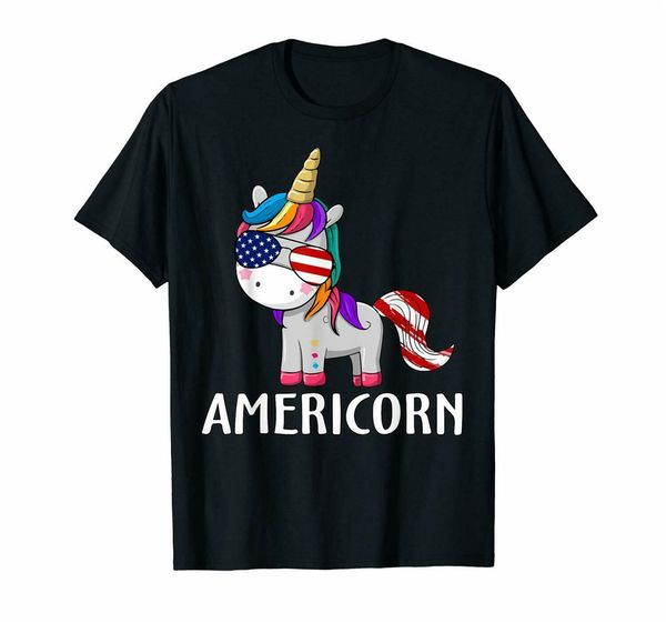 

americorn american 4th of july pride month black t-shirt s-3xl fashion cool tee shirt