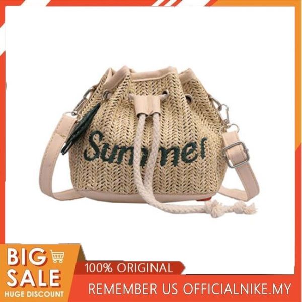 

aelicy retro women summer straw bucket beach bag crossbody female ladies vintage bags retro college wind bag
