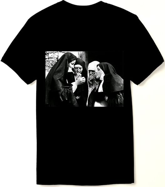 

smoking nuns t shirt - funny vintage bizarre pgraphy - new