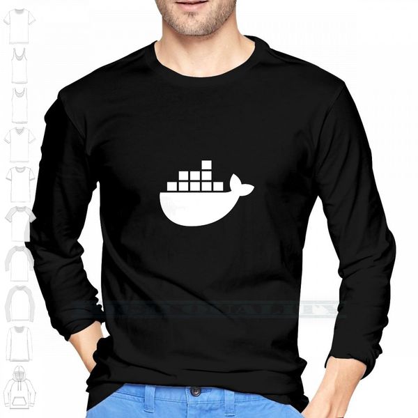 

docker логотип настраиваемый дизайн печать для мужчин женщины хлопок new cool tee майка большой размер 6xl docker разработчика open source