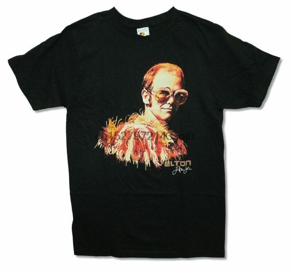 

elton john big glasses classic glam black t shirt new official