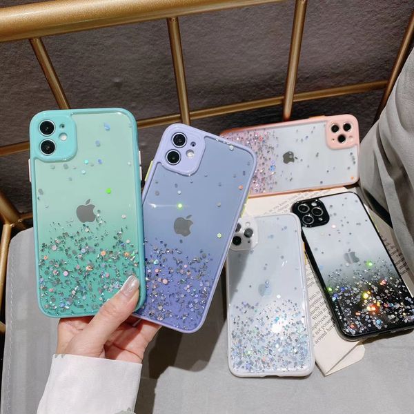 

glitter case for iphone 11 pro max x xs xr 8 7 plus gradient contrast back cover