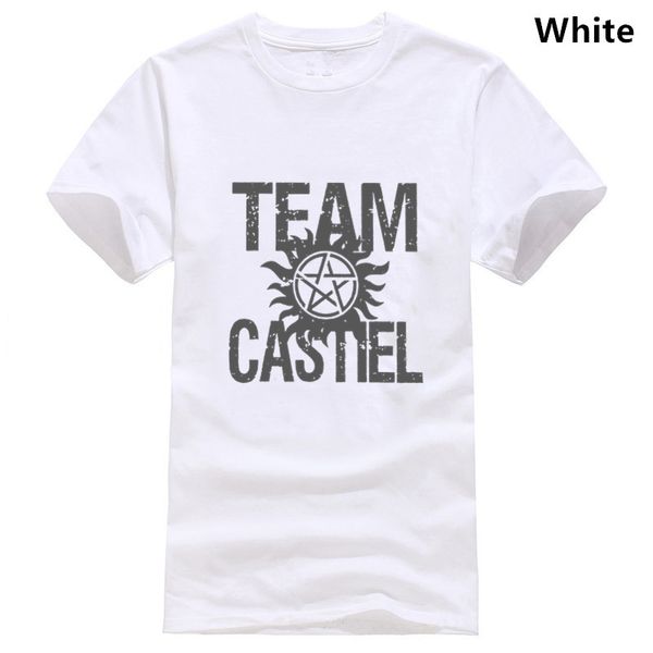 

man supernatural t shirt team castiel spn brothers t-shirts vintage crewneck short sleeve 100% cotton tee shirt normal