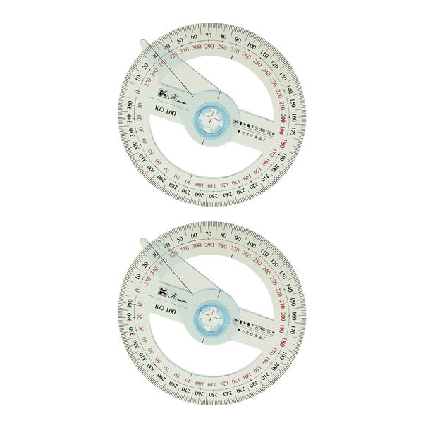 

2pcs 360 degree protractor 10cm diameter rotating pointer angle measure tool