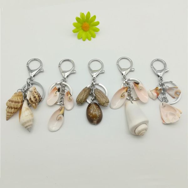 

50pcs/lot 3 in 1 conch keychain shell key chain, Silver