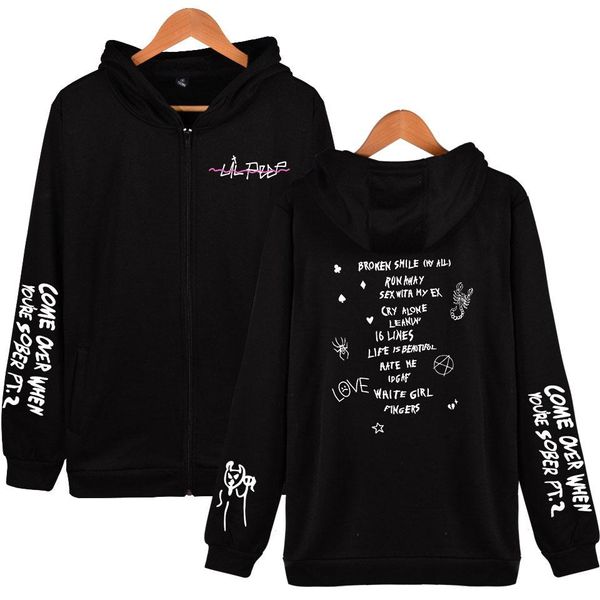 

Rap lil peep Streetwear Men Zipper hoodies Coats Casual Harajuku Zipper Sweatshirts K- Men Popular fashion Clothes