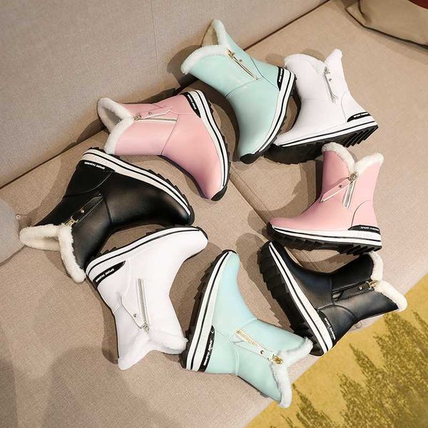 

ins women ankle boots 22-26cm thick snow boots women winter outdoor warm shoes ankle for 4 colors, Black