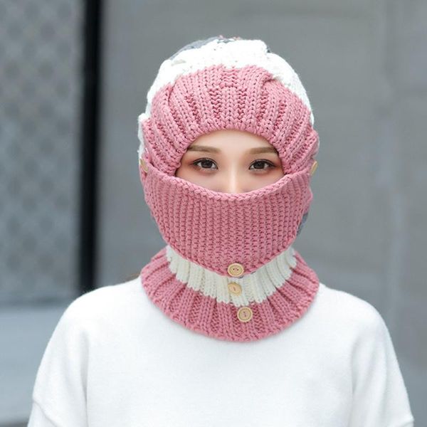 

beanie/skull caps selling ski cap scarf cold warm winter hat for women stripe knitted bonnet mom skullies beanies#g30, Blue;gray