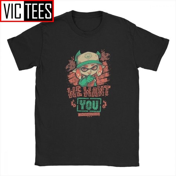 

новизна мы хотим, чтобы вы splatoon тенниска men crew neck cotton tshirt струйные детские игры кальмары классические одежды