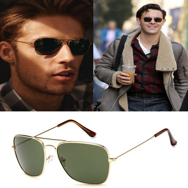 

fashion vintage 3136 caravan aviation style sunglasses classic men women driving fishing rayeds sun glasses uv400, White;black