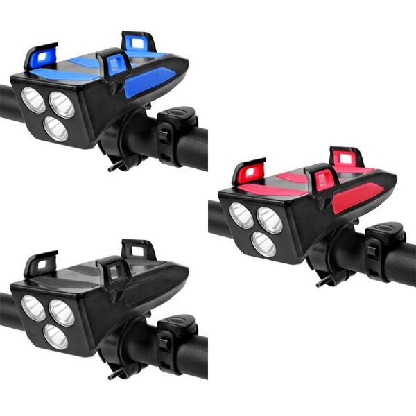 

4 in 1 bicycle phone charging treasure rack holder speaker headlight mountain road bike mobile phone support bracket