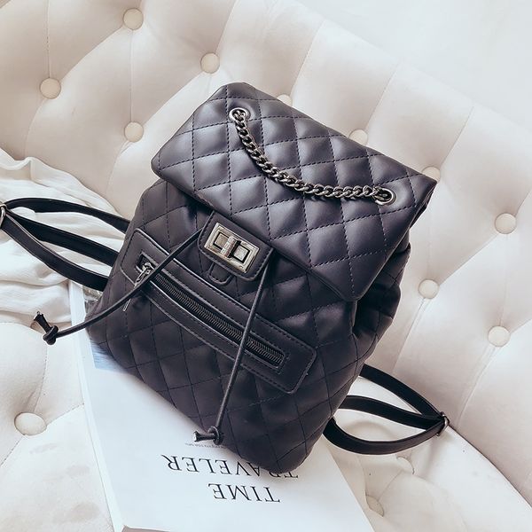 

quilted backpack diamond lattice shoulder bag knapsack packsack rucksack women fashion purse