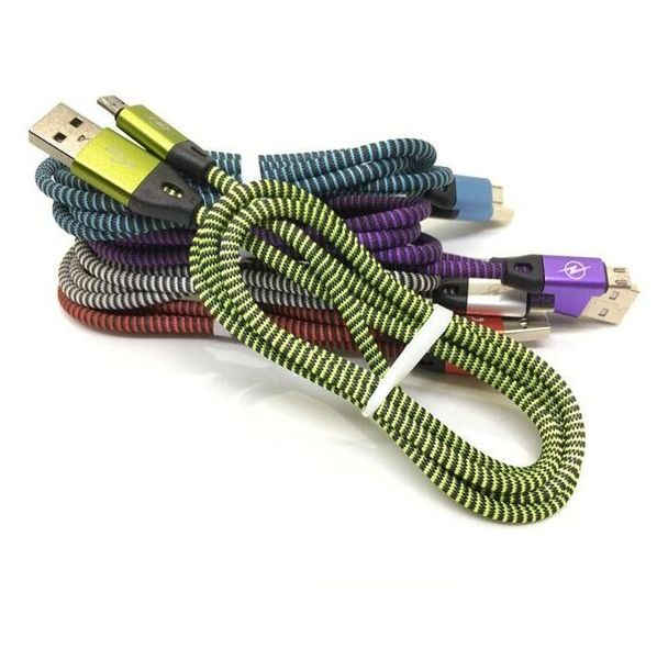 

2a micro usb cable braided nylon cord 1m 3ft tough cloth for galaxy note 8 google pixel samsung android high speed charging cord