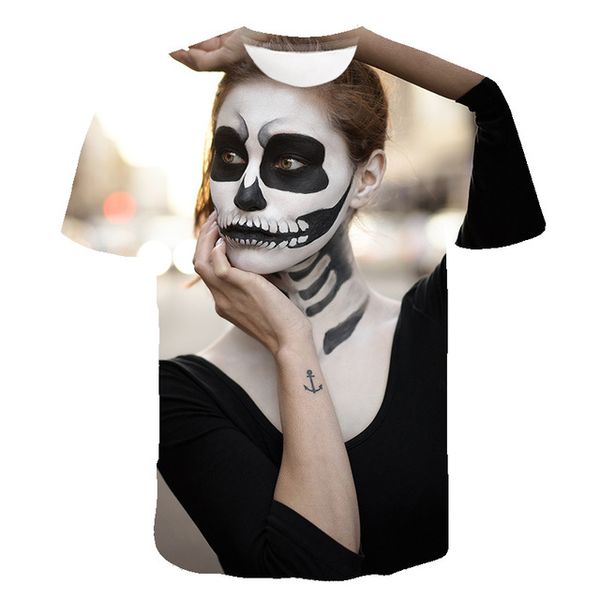 

skull men cosplay colorful summer 3d print shirts oversized kawaii horror men clothing