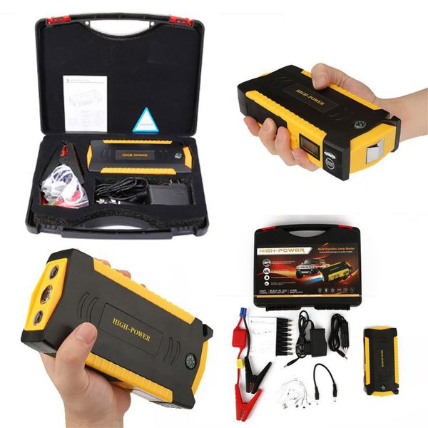 

car jump starter power bank 69800mah power inverter 12v portable battery booster 4 usb power bank lcd screen compass led flashlight for camp