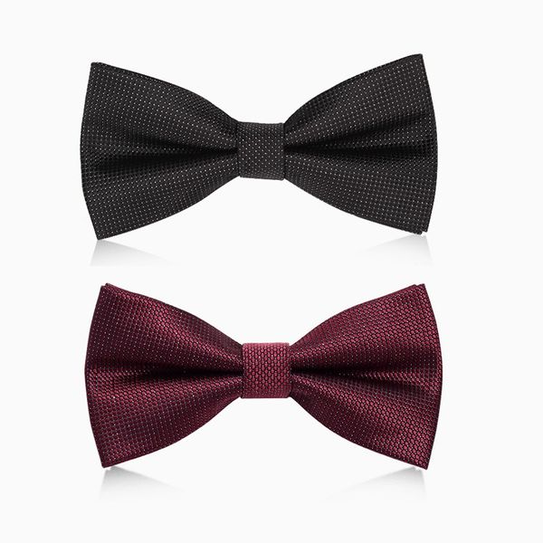 

2020 brand new fashion men's bow ties double fabric dot silver wire bowtie banquet wedding formal butterfly tie with gift box, Black;gray