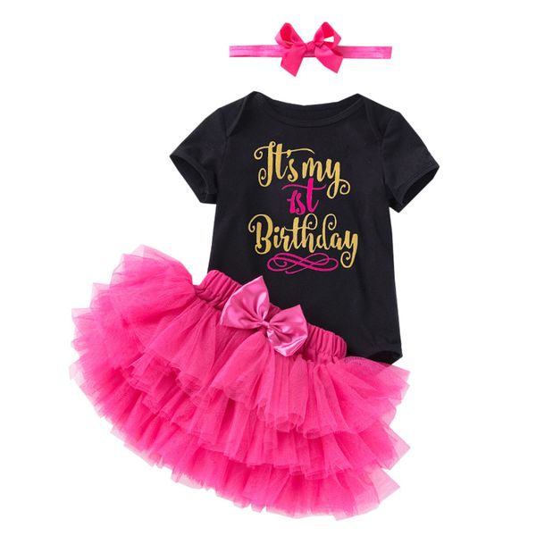 

newborn infant baby girls birthday clothes sets lace tutu skirts++headband 3pcs kids baby 0-24m new born clothing outfits, White