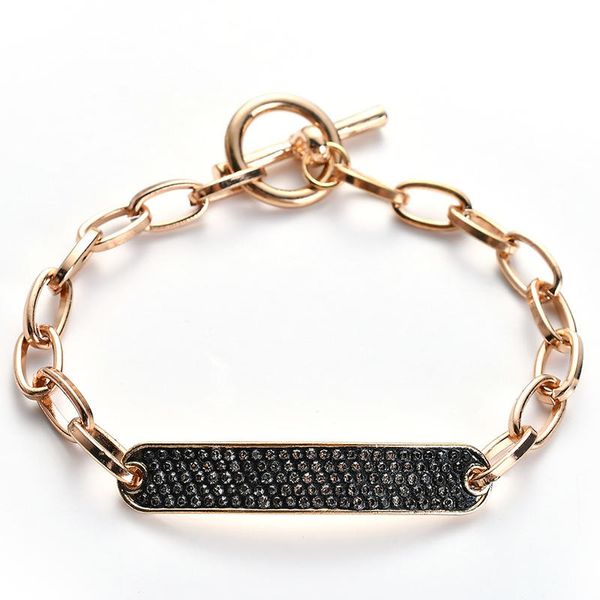 

1pc new friendship hand decor jewelry alloy geometric simple crystal rhinestone bracelet, Golden;silver