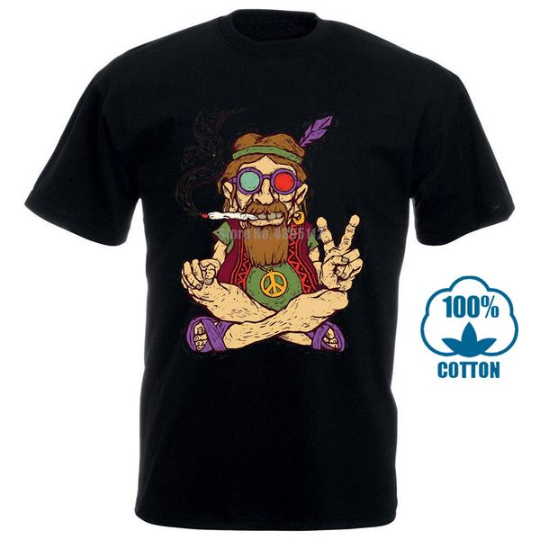

2018 funny tee casual o neck cotton t shirt stoned hippy mens funny t shirtn peace love summer o neck