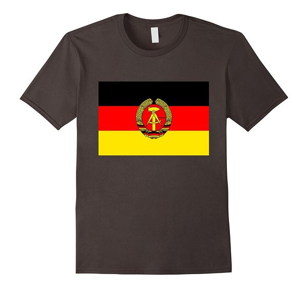 

men 100% cotton short sleeve good quality new summer fashion east germany old emblem symbol flag retro t-shirt soccers t shirts