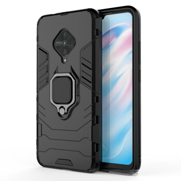 

3d 360 degree full body protection pc phone cases shockproof armor case with finger ring holder for vivo v17
