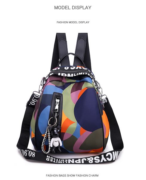 

fashion backpack female bags school style high qaulity oxford multi-color student campus backpacks rank popular 2020 woman sac