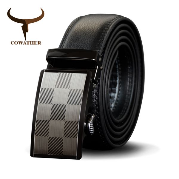 

cowather cow genuine leather belts men luxury male straps alloy automatic buckle belt fashion waistband, Black;brown