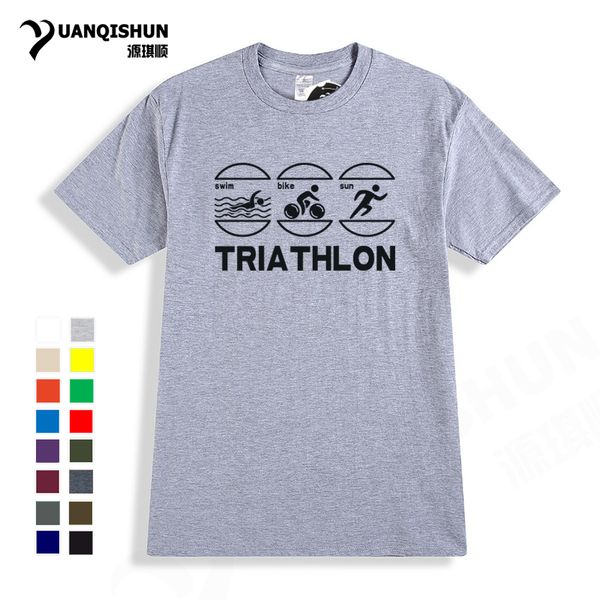 

swim bike run - funny triathlon t-shirt 2018 fashion new t shirts tshirt 16 colors cotton short sleeve tees