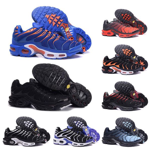 

tn pus triple black white mens men running shoes blue red runners mens trainers jogging breathable sneakers size 40-46