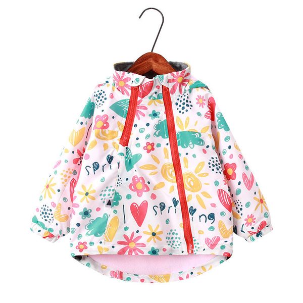 

kids coats children clothes girls hooded jackets fashion animal floral print outerwear coats for boys child windbreaker, Blue;gray