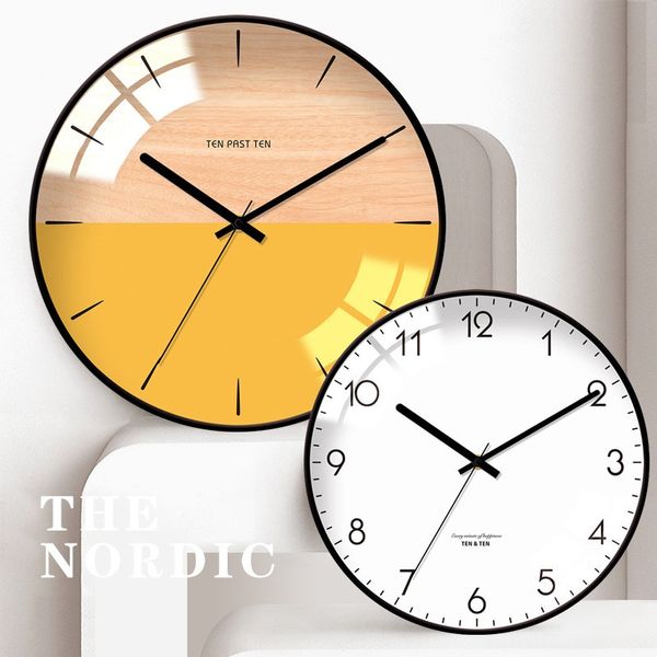 

nordic art wall clock bedroom living room 30cm minimalist mute movement transparent glass clocks horloges home decor modern 3d