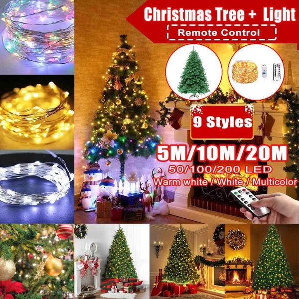 

1.5m christmas tree with led string lights remote controlled light string for christmas tree garland wedding party home decor