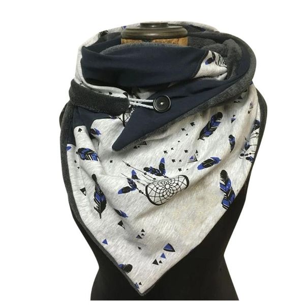 

fashion women scarve soild dot printing button soft wrap casual warm scarves shawls fashion leisure comfortable personality #yl5, Blue;gray