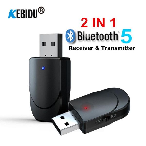 

2 in 1 bluetooth 3.5mm jack aux receiver transmitter 5.0 car kit audio mp3 music usb power by for fm radio speaker tv earphone