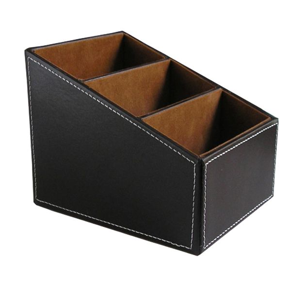 

1pc pu desk organizer phone remote control holder stationery storage box