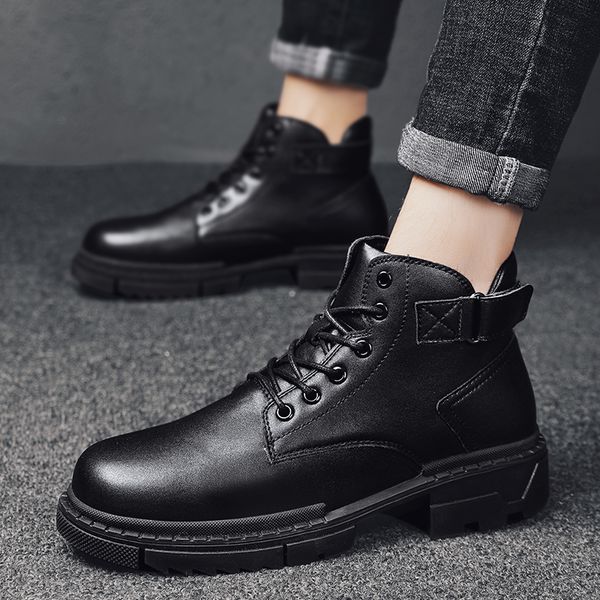 

2020 autumn and winter men's british retro boots in the non-slip boots with black trend men's