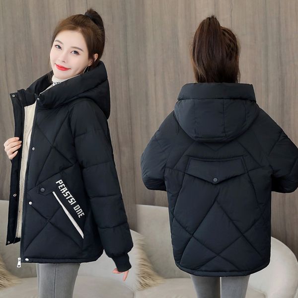 

women's down & parkas winter jacket women 2021 coat thicken warm parka cotton padded jackets female outwear hooded snow p979, Black