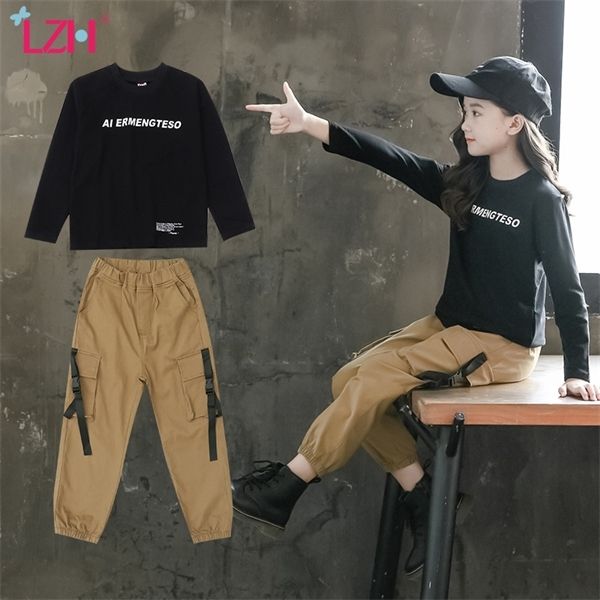 

lzh teen girls clothes sets 2020 autumn winter children clothing suits +pants 2pcs outfit kids clothes 5 6 7 8 9 10 12 years 0926, White