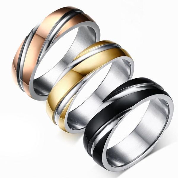 

trend ring for goyfriend gift accessories twill men's ring titanium steel jewelry, Slivery;golden