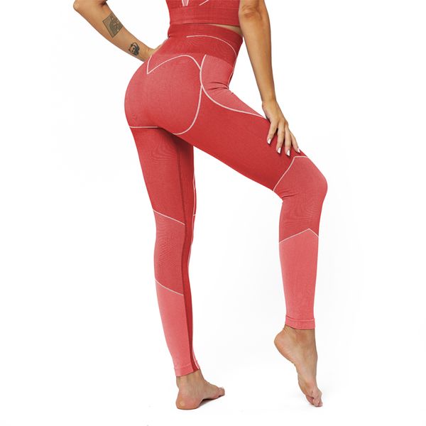 

high waist running training push up sports leggings trousers energy seamless yoga leggings fitness stretch sports pant for women, White;red