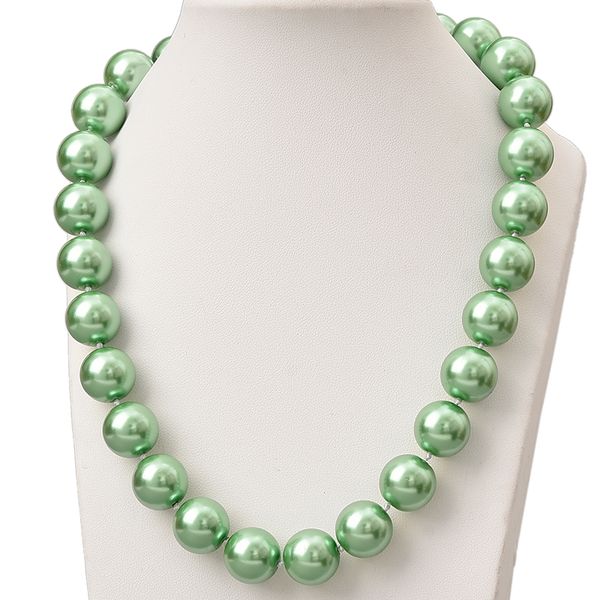 

chains smooth colorf pearls necklace round beads 14mm size for jewelry charm imitation 18inch making design h823, Silver