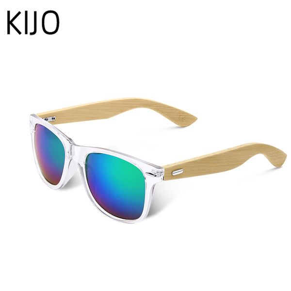 

8 color wooden sunglasses men and women square bamboo section handsome men and women mirror sunglasses retro de sol masculino 20, White;black