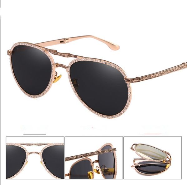 

sunglasses female men eyewear folding luxury, White;black