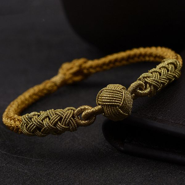 

fashion new handmade woven jewelry men's bracelet two-color woven hand rope sale, Golden;silver